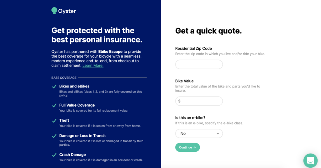 Oyster ebike insurance