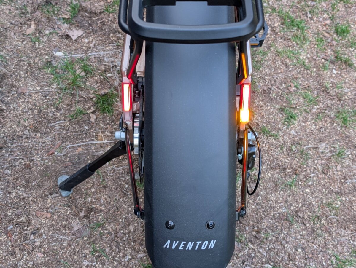 Rear metal fender on the Aventon Aventure 3