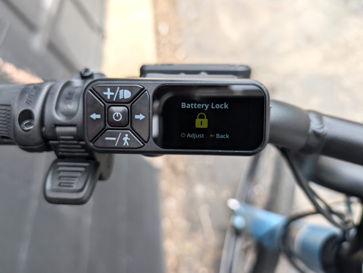 Battery Lock on the Aventon Pace 4 Display