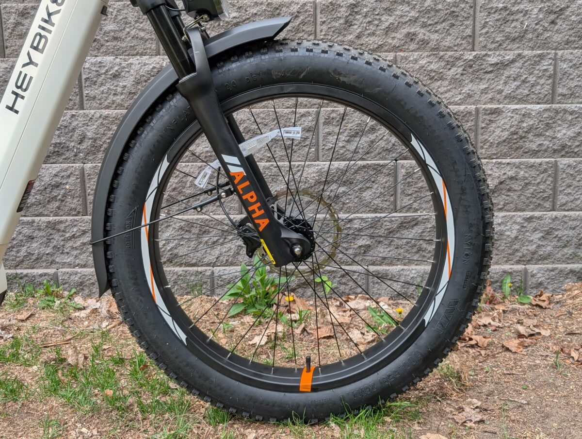 26"X4" Unbranded Bolt-On Front Wheel on the Heybike Alpha