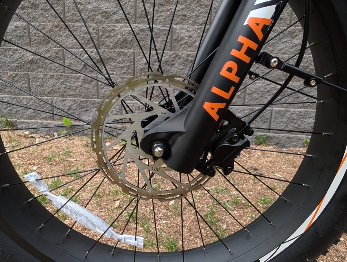 Unbranded 2-piston Hydraulic Disc Brakes with 180 mm Rotors on the Heybike Alpha