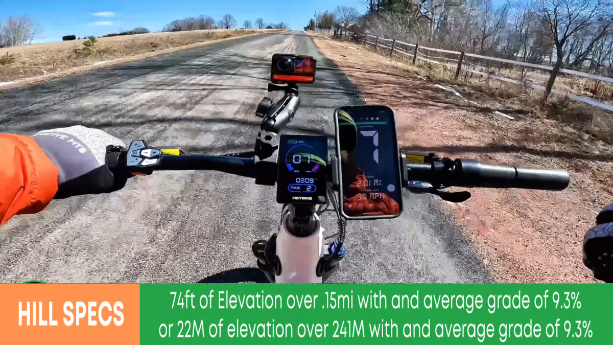 JT Hill Climb Test on the Heybike Alpha with Specs Graphic