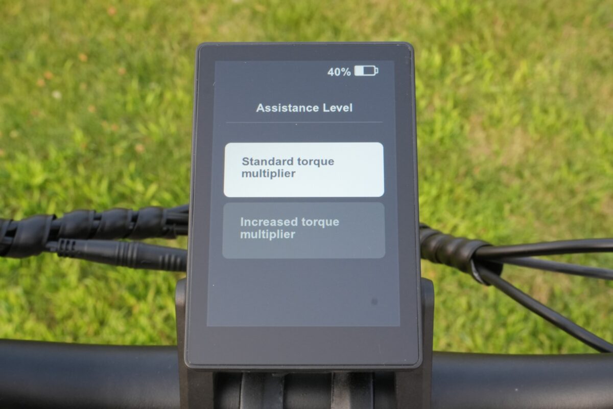Assistance level settings on the XP 4 from Lectric ebikes