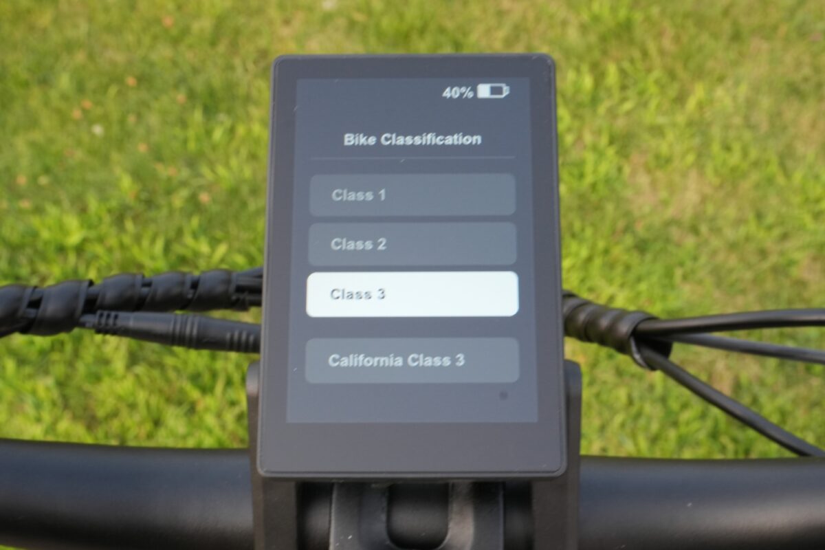 Class settings on the Lectric XP 4 500W