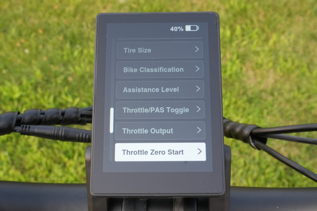 Easy to navigate settings on the Lectric XP 4