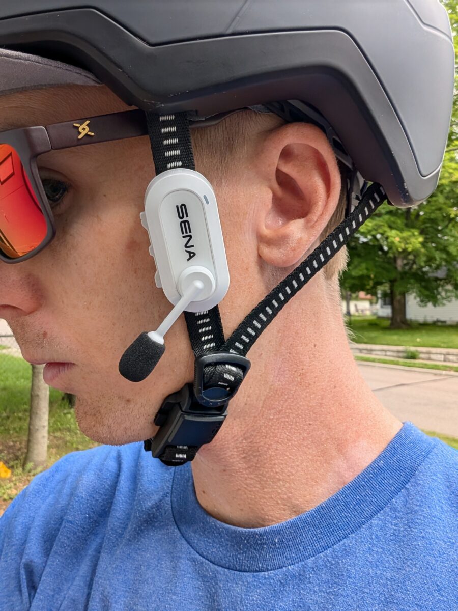 Ryan using the Sena BiKom 20