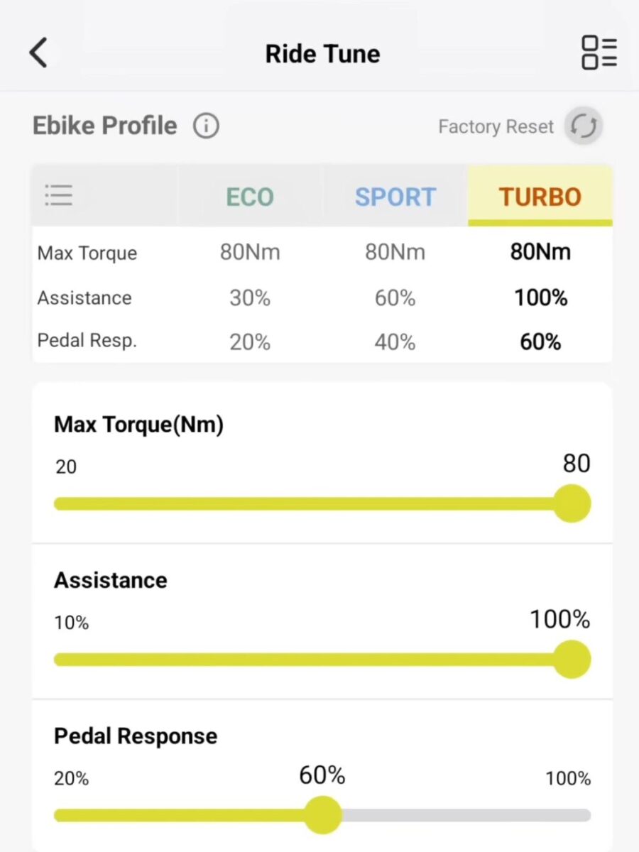 Ride Tune in Aventon's App forthe Aventure 3