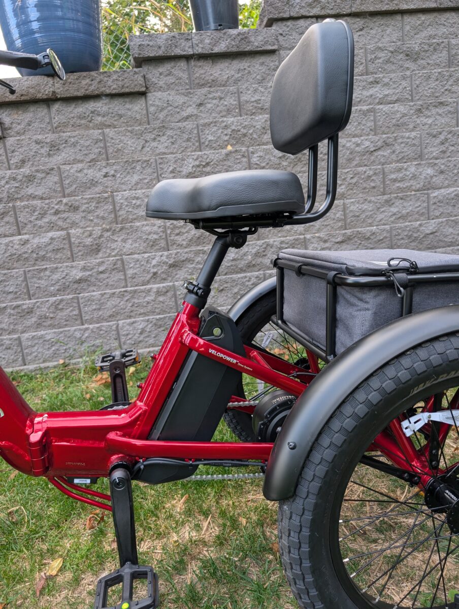 Pedal forward design on the Velotric Triker