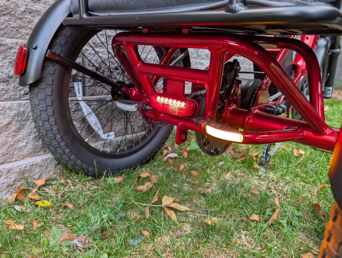 Taillight and turn signals on the Velotric Triker