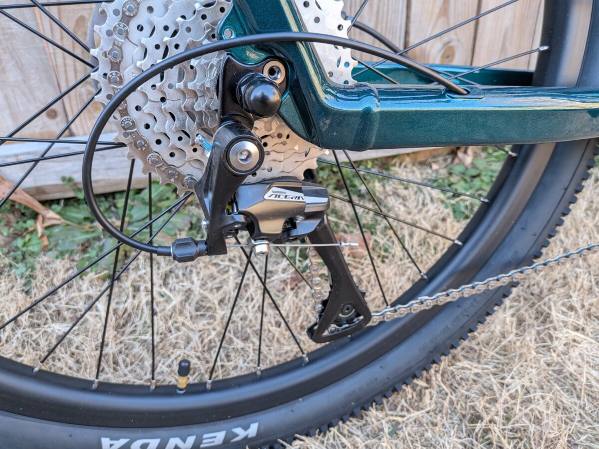 Shimano Acera Derailleur on the Discover 3 from Velotric