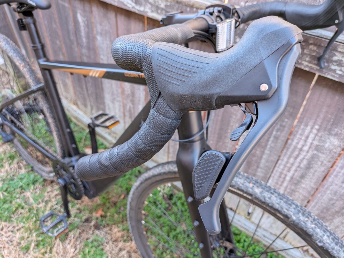 Brake Lever integrated microSHIFT Shifters on the Ozark Trail G.2 Rebel+
