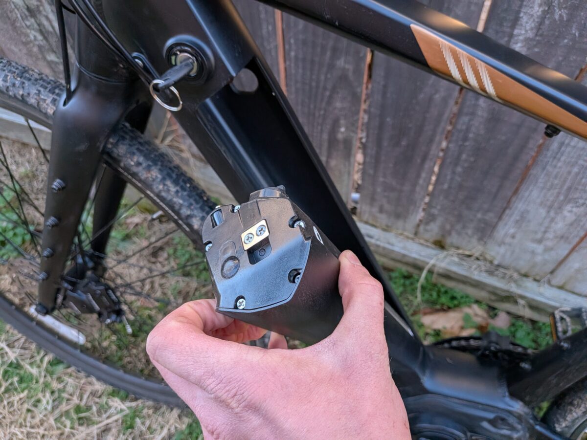 Easy to remove side load battery on the Ozark Trail G.2 Rebel+