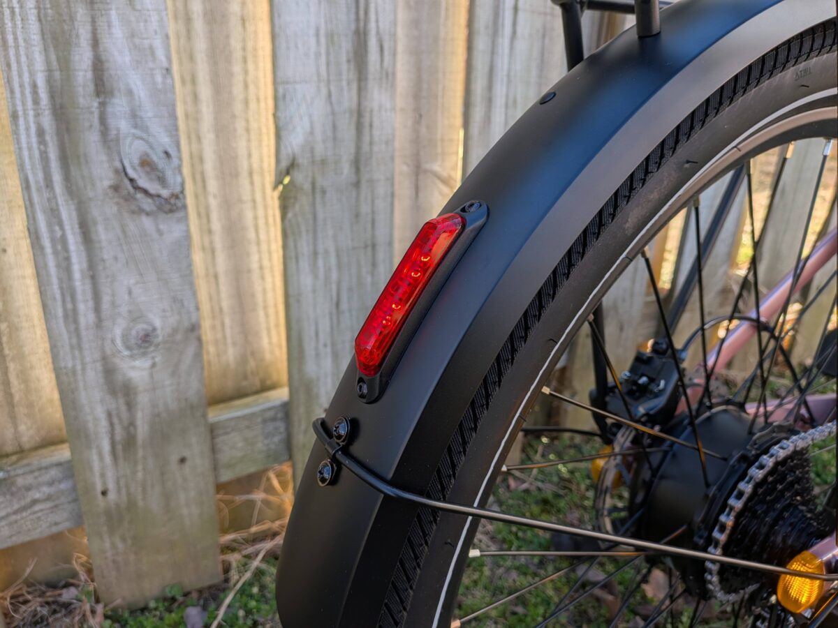 Heybike Venus Integrated Taillight on the Optional Rear Fender
