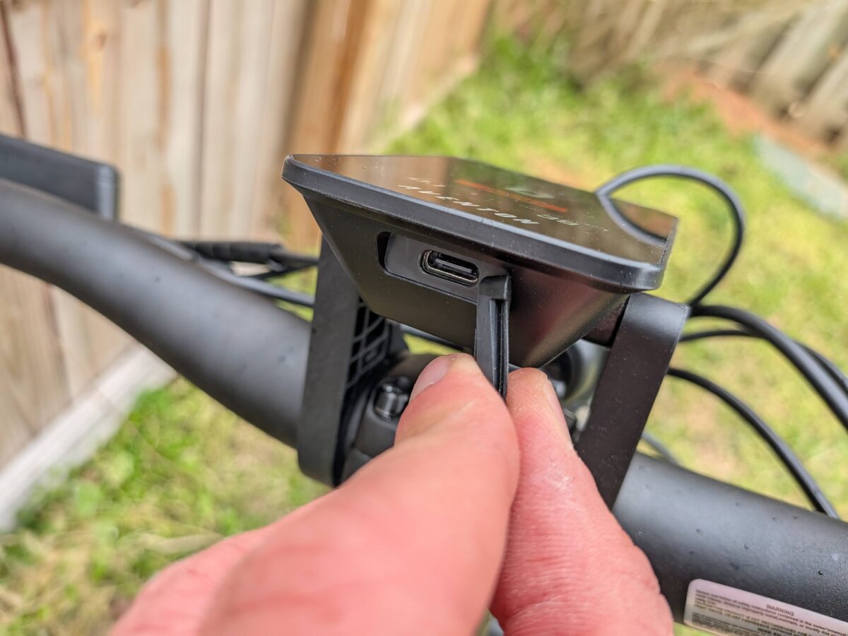 Updated USB-C Device Charging Port on the Aventon Level 4 REC display