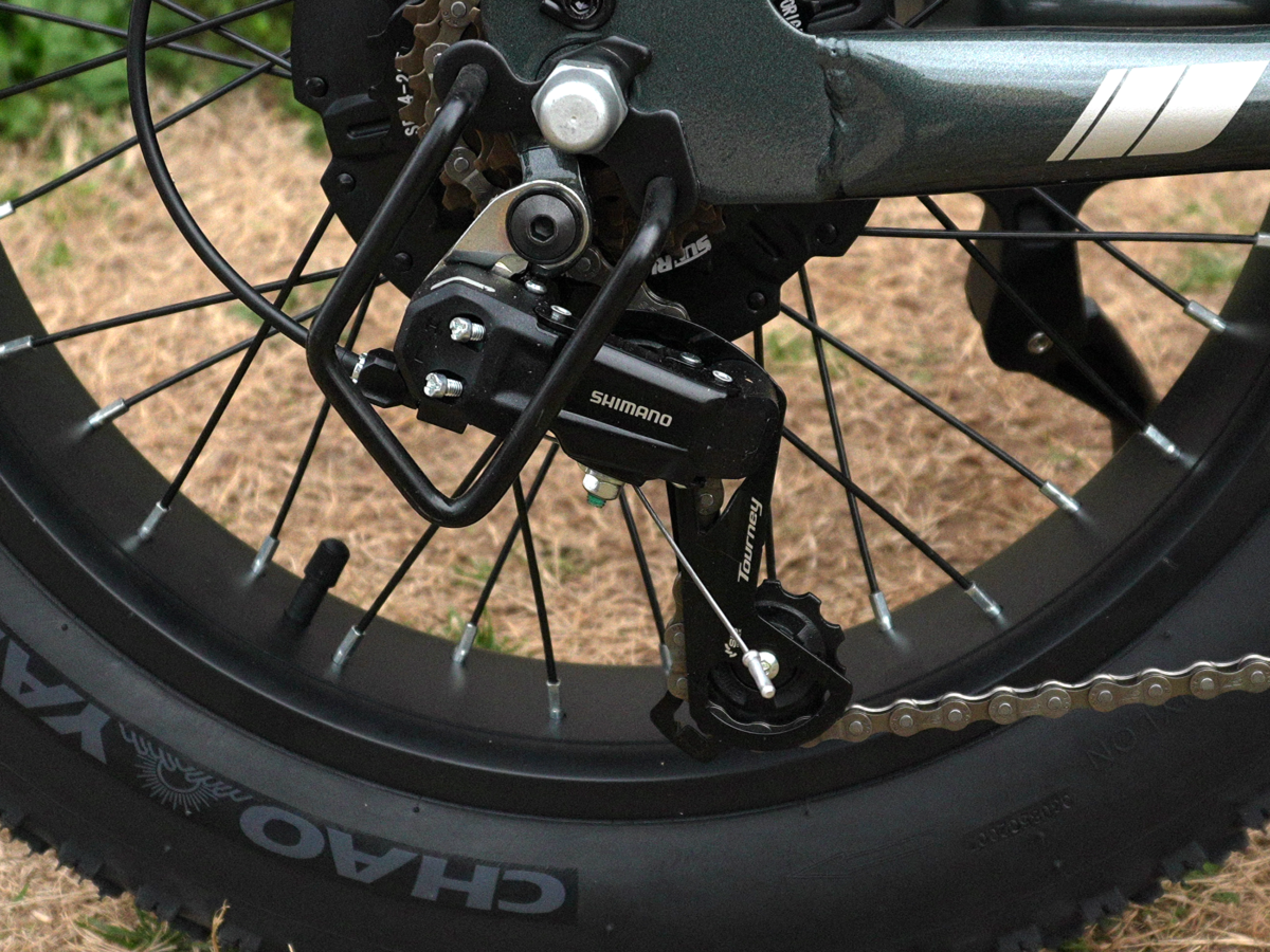 Shimano Tourney Derailleur on the Gotrax Ranger