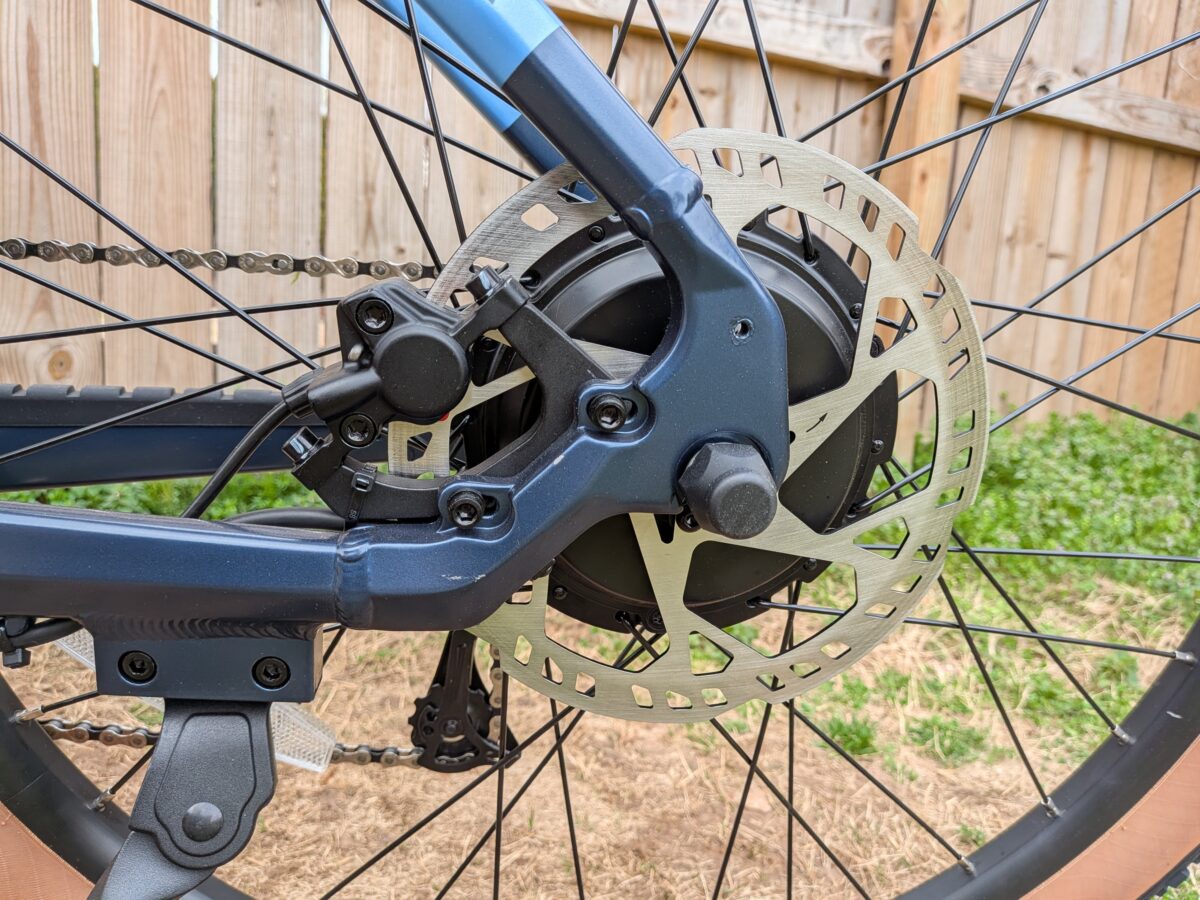 Star Union Hydraulic Disc Brake and 203mm Rear Rotor on the Ride1Up Vorsa Lite