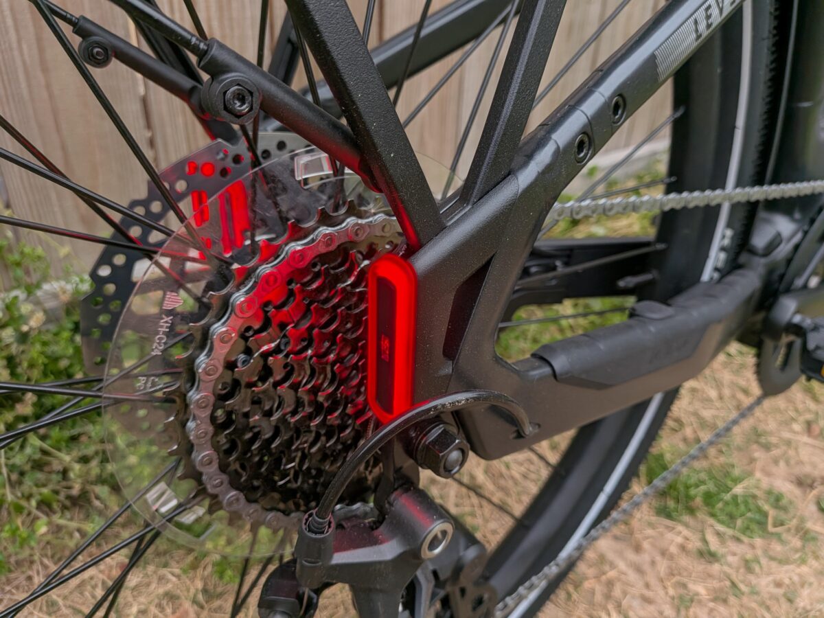 Seatstay Integrated Brake Lights and Turn Signals on the Aventon Level 4 ADV