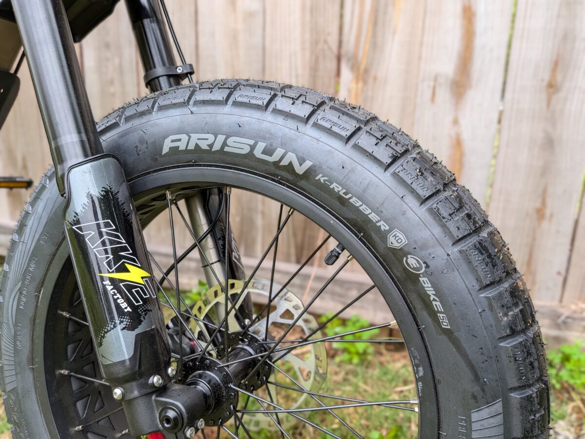 Arisun 20 x 4-inch tires on the Juiced Scrambler Hardtail