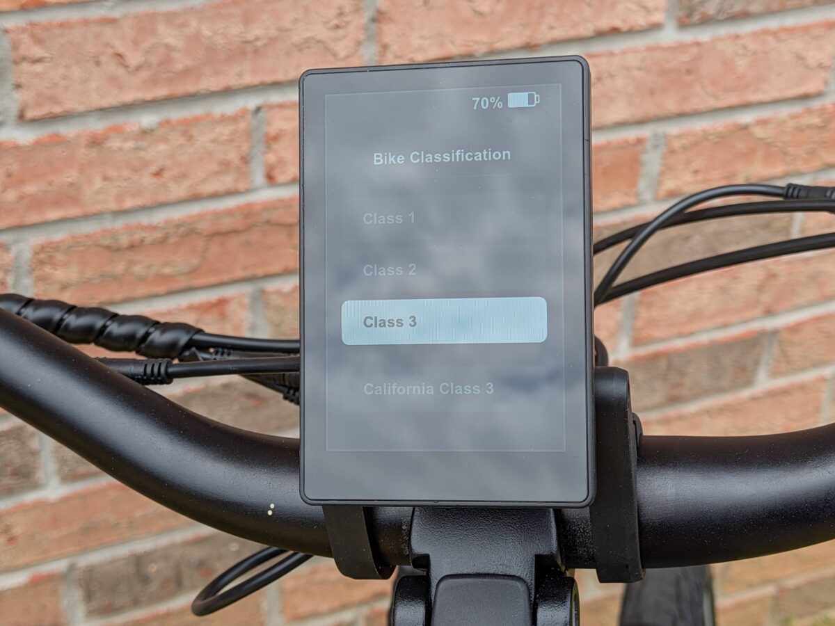 Easy to navigate settings on the Lectric XPress 2