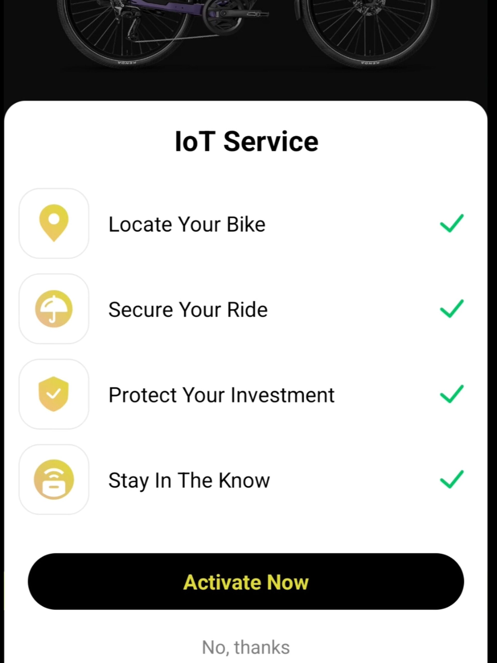 Aventon's IoT Signup