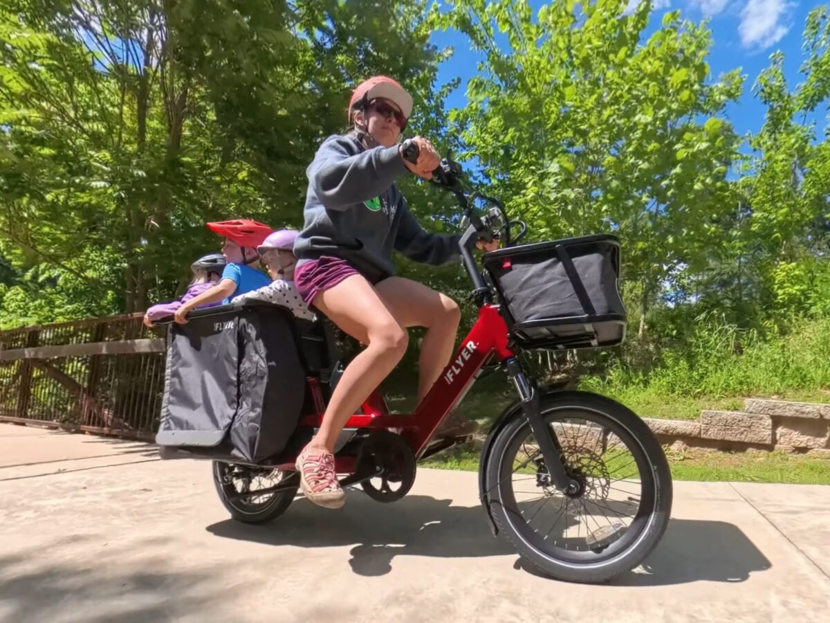 Allie and kids on the Radio Flyer Flyer Loop