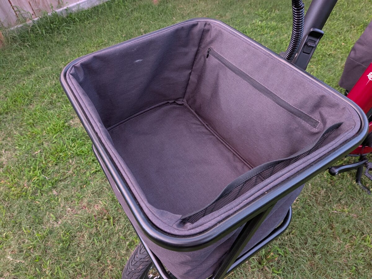 Interior of the XL Front Goodie Basket on the Radio Flyer Flyer Loop