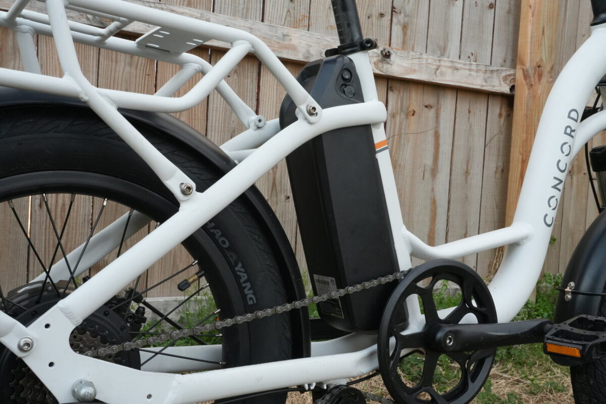 Walmart Concord LoadPro 48V battery in the frame