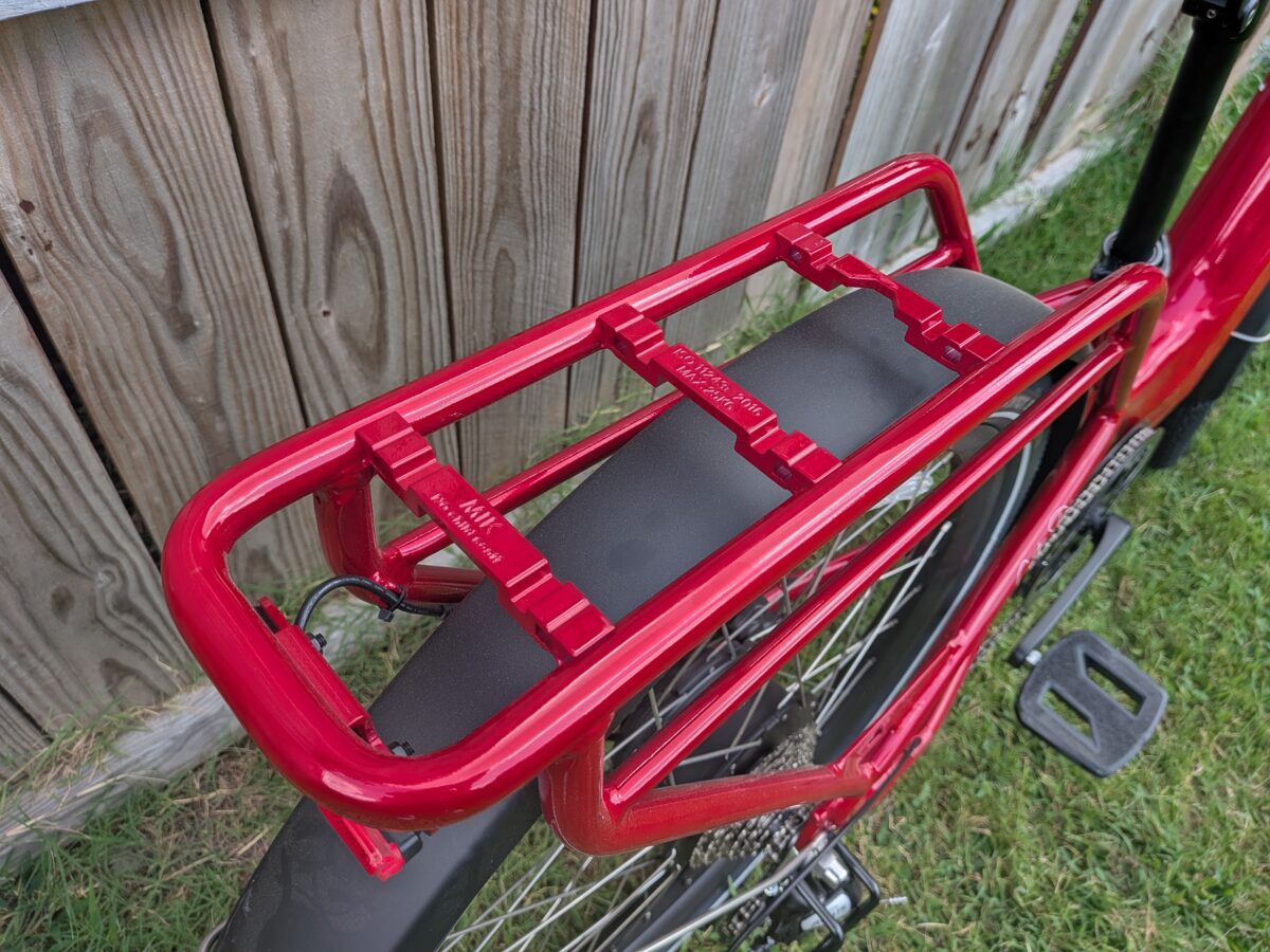 MIK-compatible rear rack with 100 lb capacity on the Euphree City Robin 3