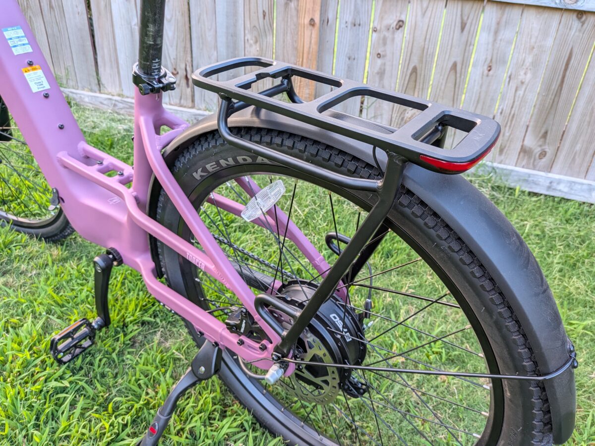 Pannier hanger on the MIK rear rack and the rear fender of the Monarc Tracer