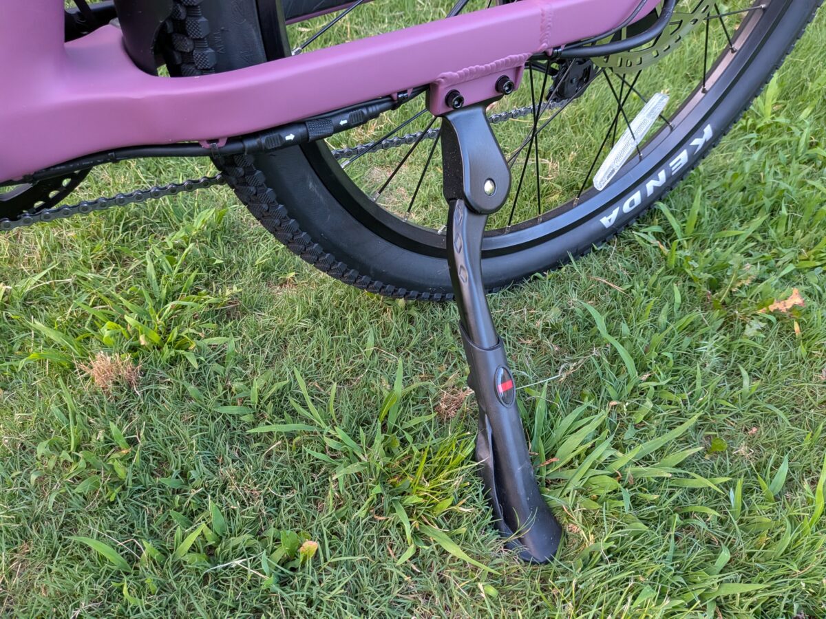 Rear-mounted kickstand on the Monarc Tracer