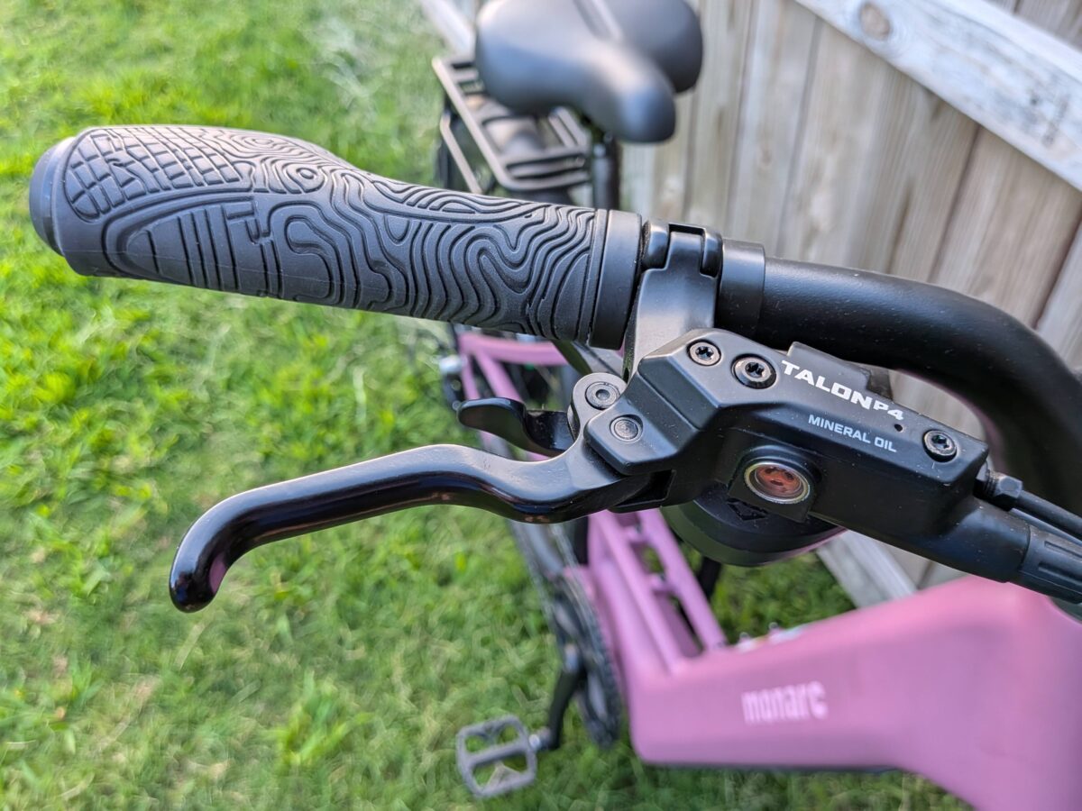 Star Union Talon P4 brake lever with motor cutoff on the Monarc Tracer