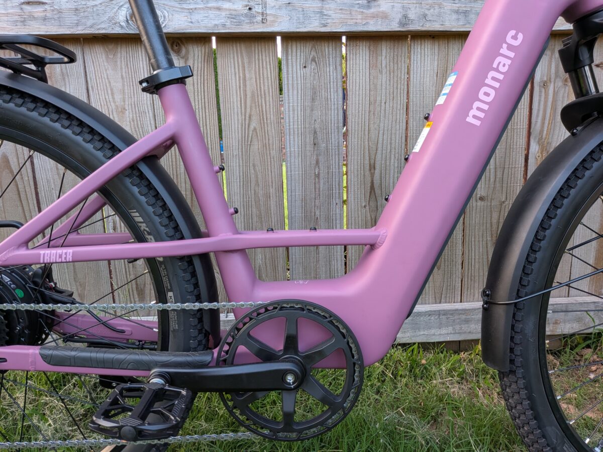 Low step-thru frame opening on the Monarc Tracer