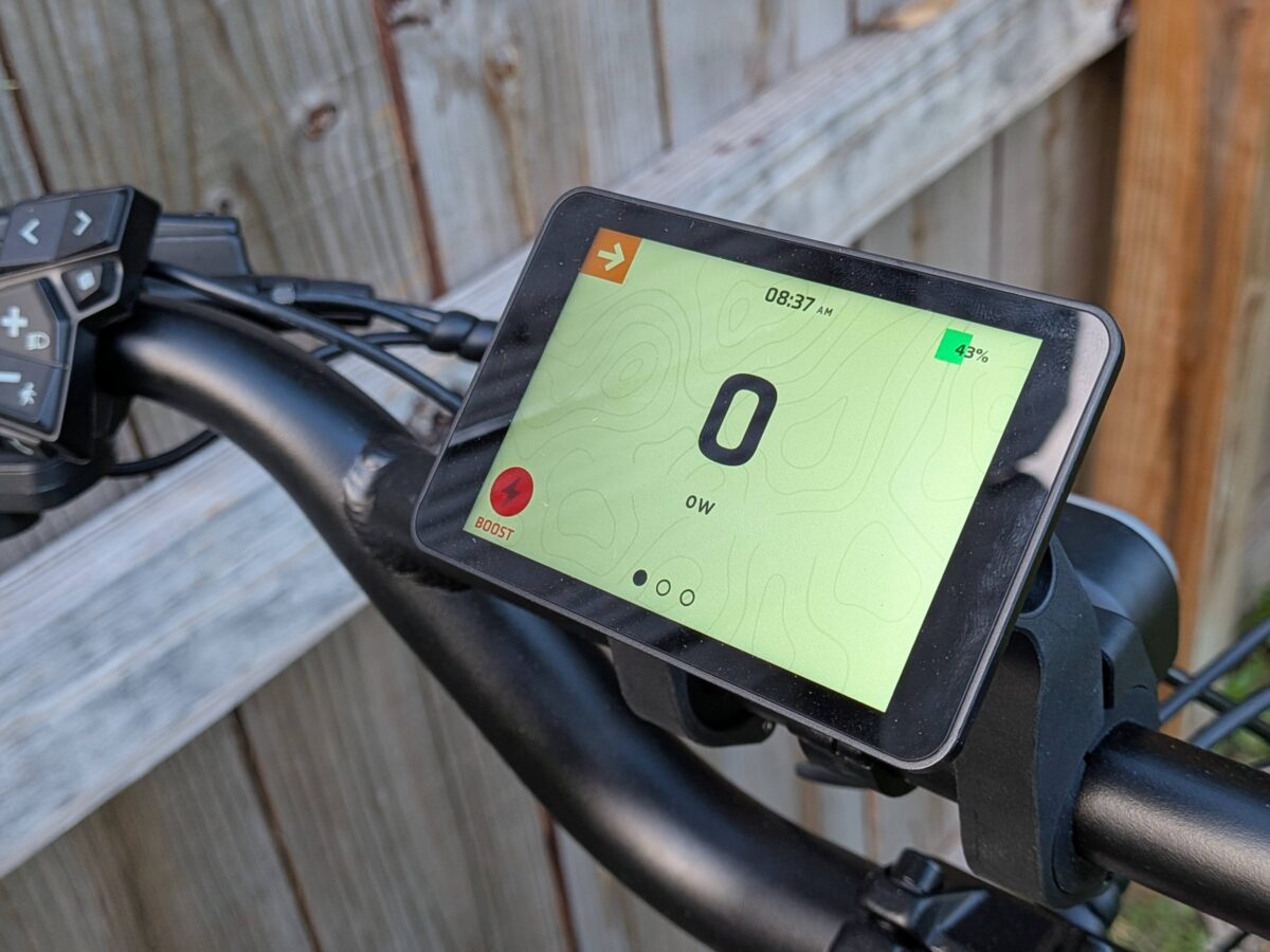 Custom 3.5-inch touchscreen display on the Monarc Tracer