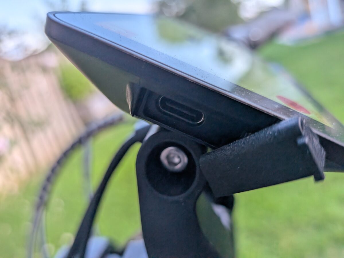 USB-C charging port on the display of the Monarc Tracer