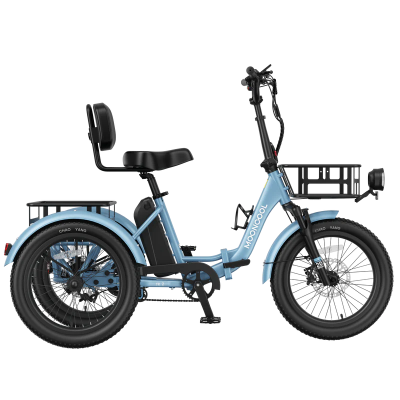 Mooncool TK2 electric trike in Serenity Blue