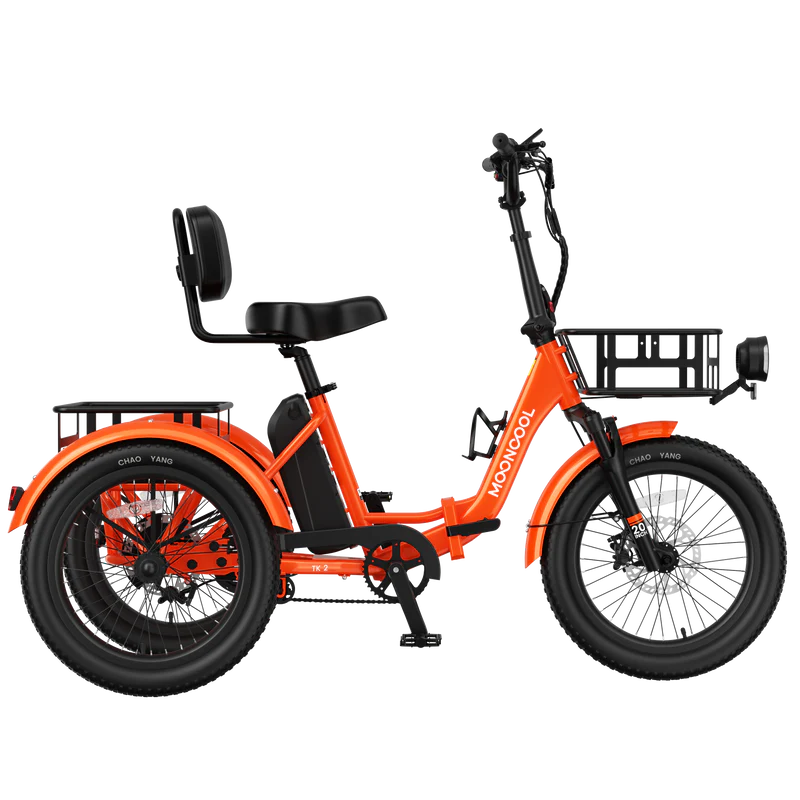 Mooncool TK2 electric trike in Vibrant Orange