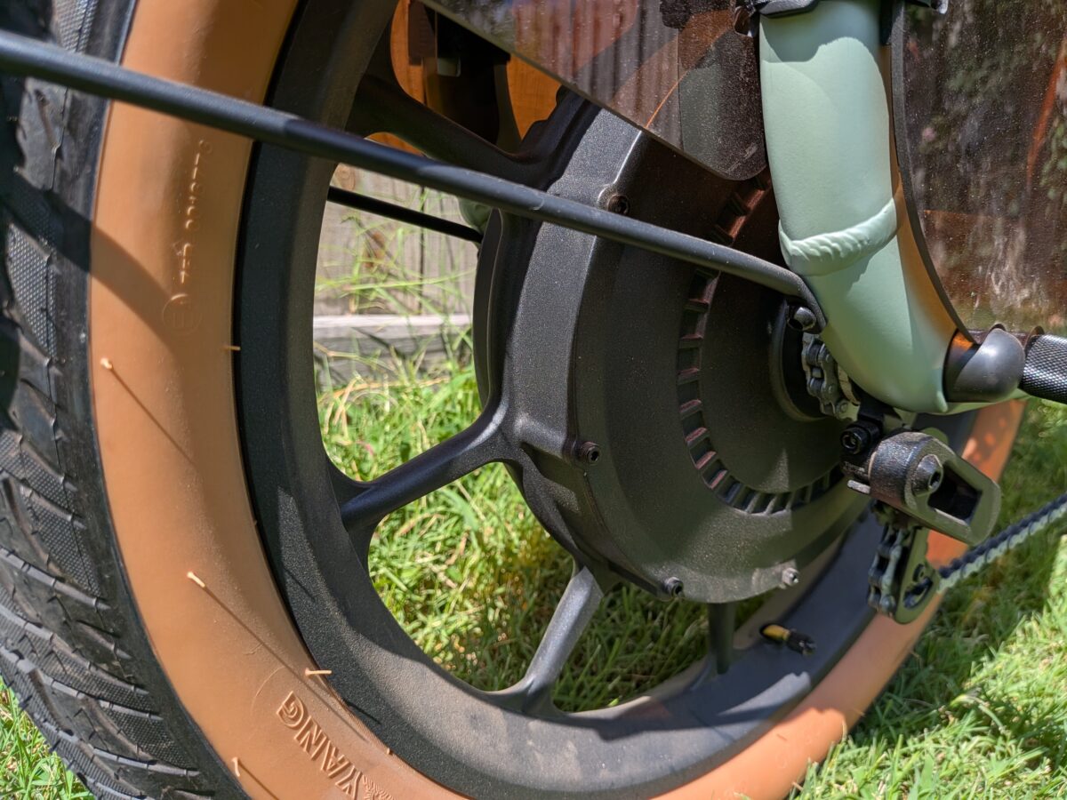 The 750W direct drive rear hub motor on the Segway MUXI.