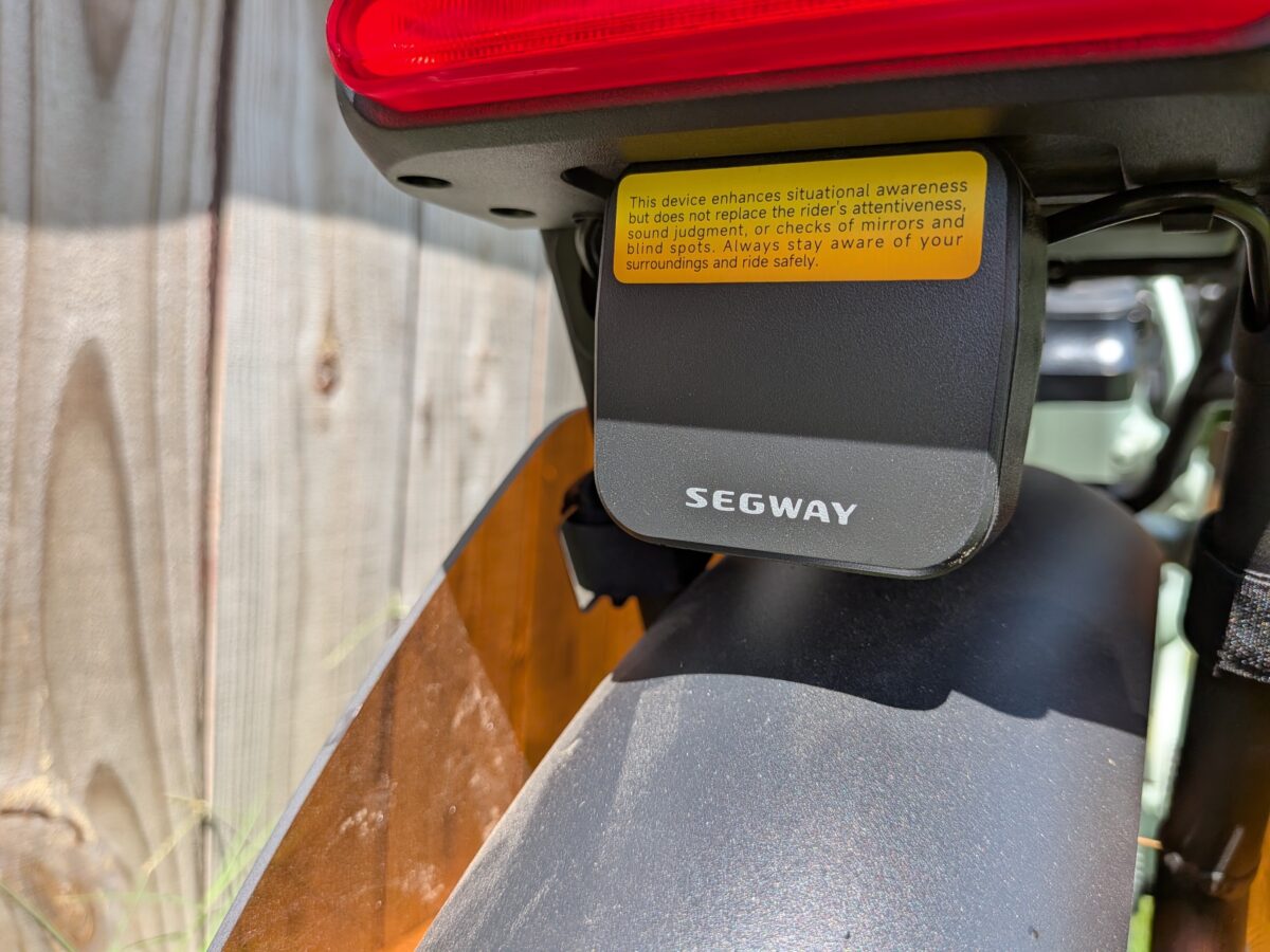 Segway MUXI equipped with the optional rear radar system.