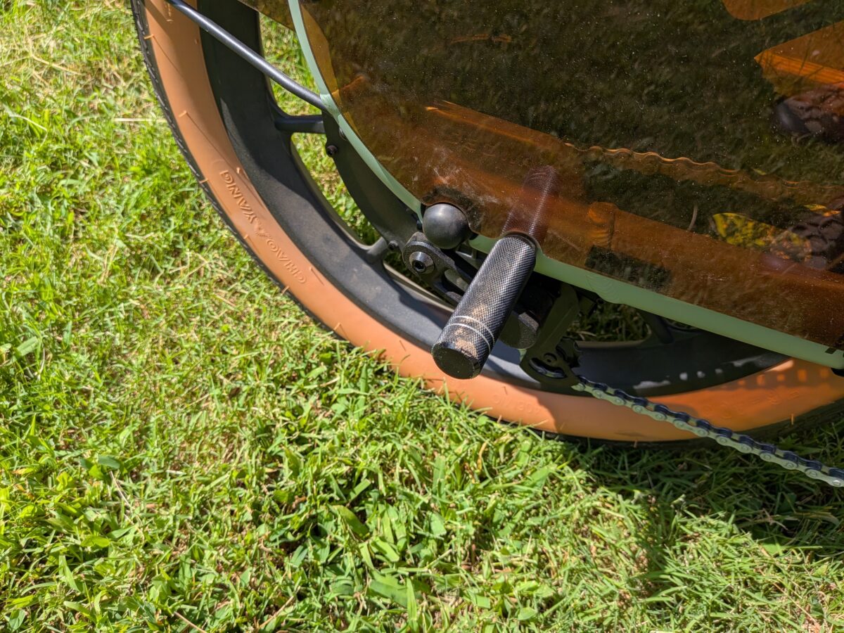 Passenger foot peg accessory on the Segway MUXI.
