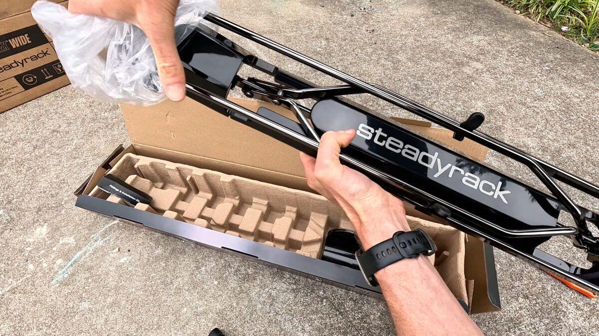 Steadyrack ProFlex rack being unboxed