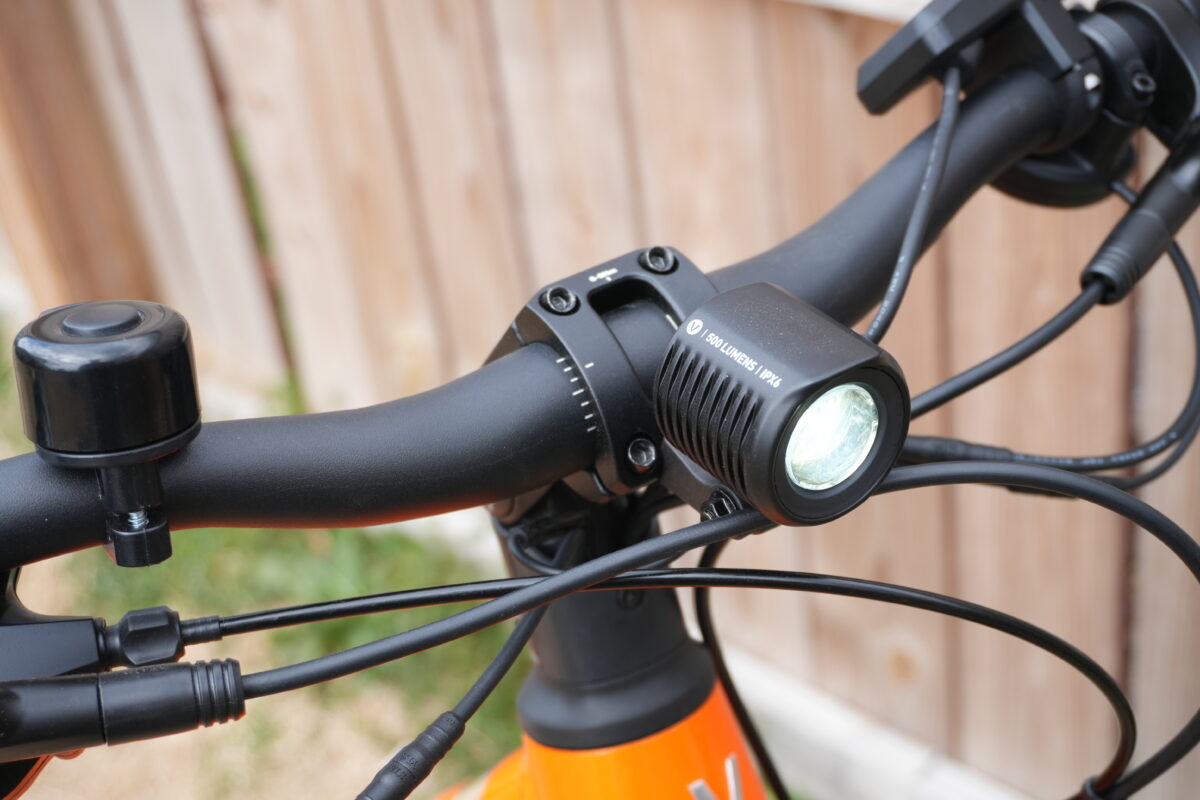 500 lumen headlight on the Velotric Tempo