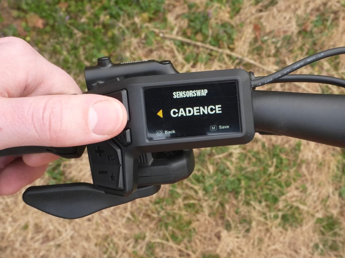 Cadence sensor setting on the Velotric Tempo display