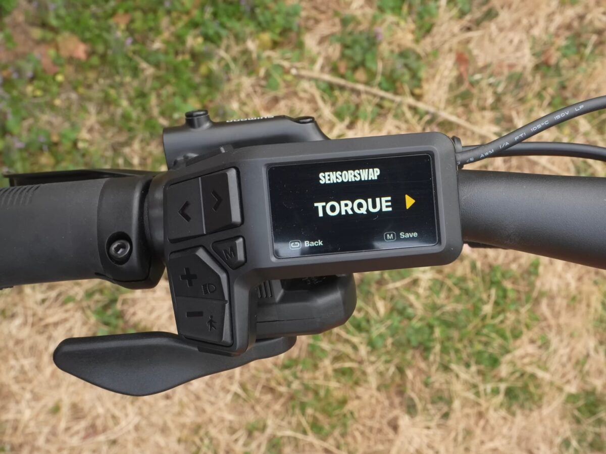 Torque sensor setting on the Velotric Tempo display
