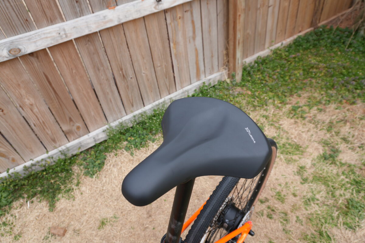 Velotric comfort ergonomic saddle on the Velotric Tempo