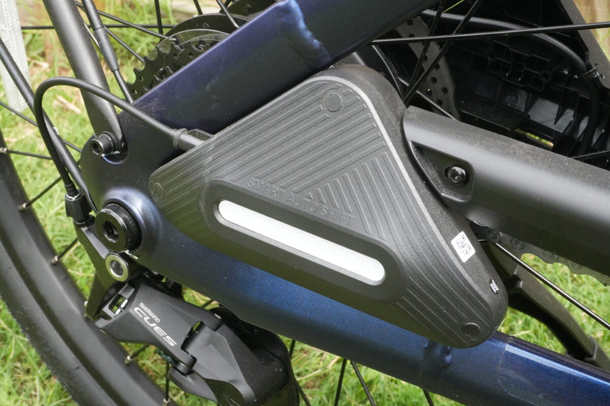 Cover housing the electronic shifting hardware on the Segway Myon.