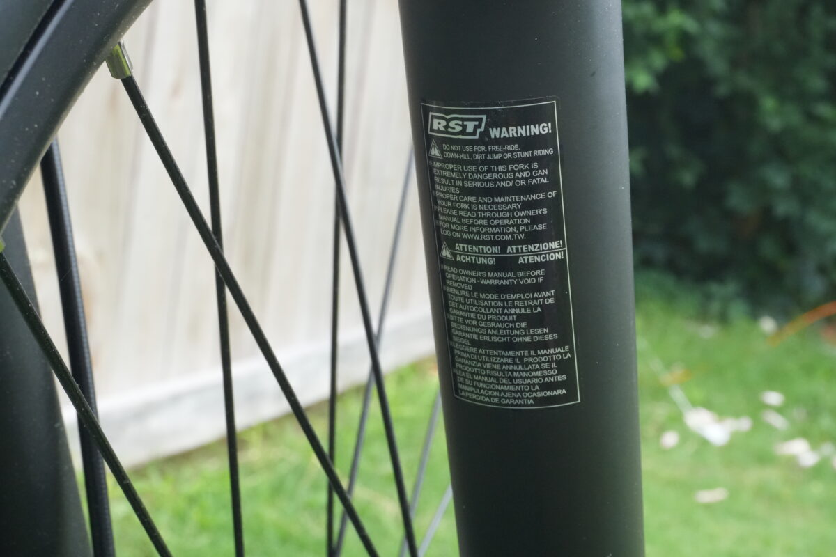 RST fork detail on the Segway Myon.
