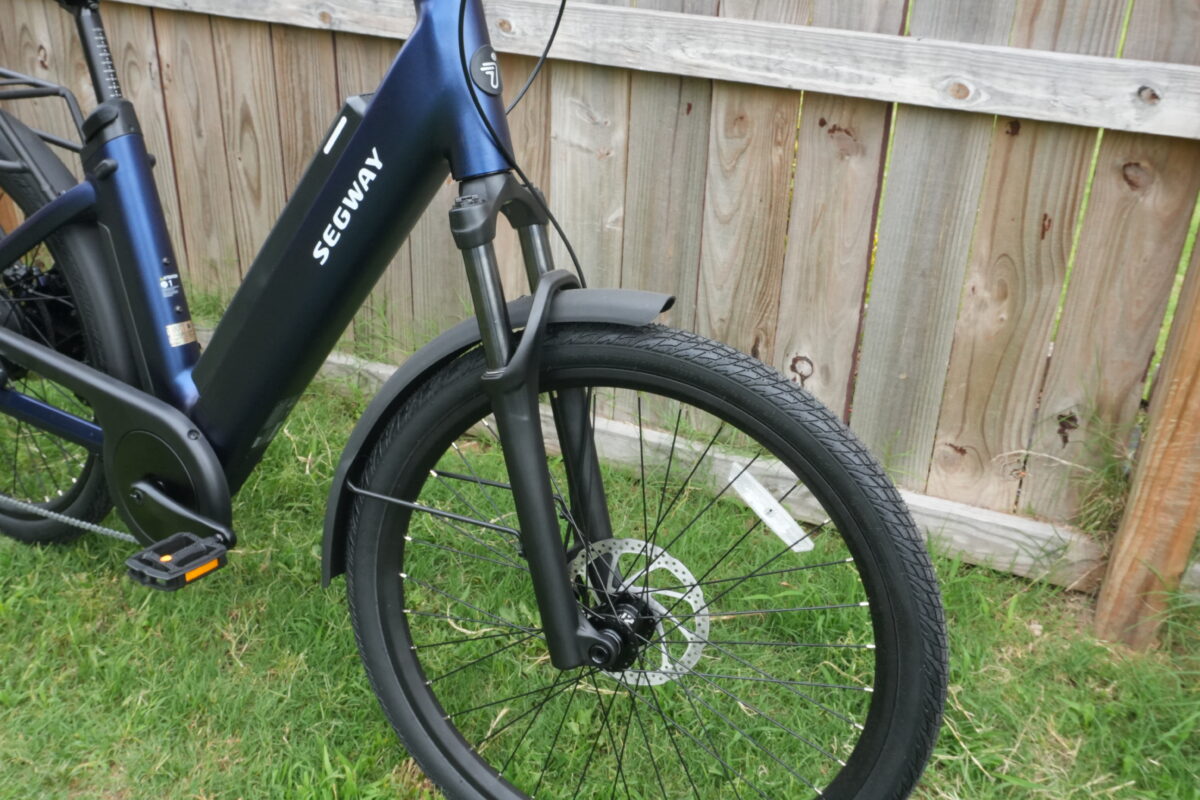 RST suspension fork with 80mm of travel on the Segway Myon.