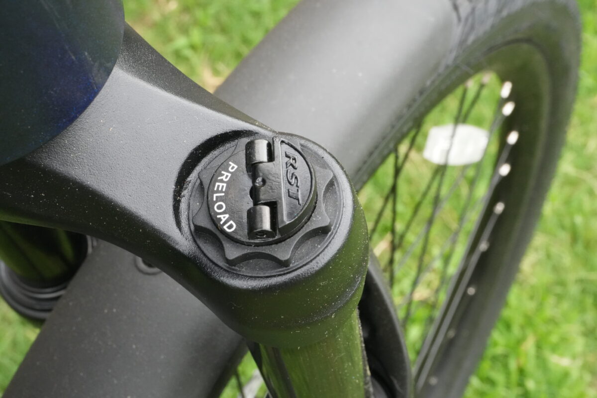 Right-side preload adjustment on the RST fork of the Segway Myon.