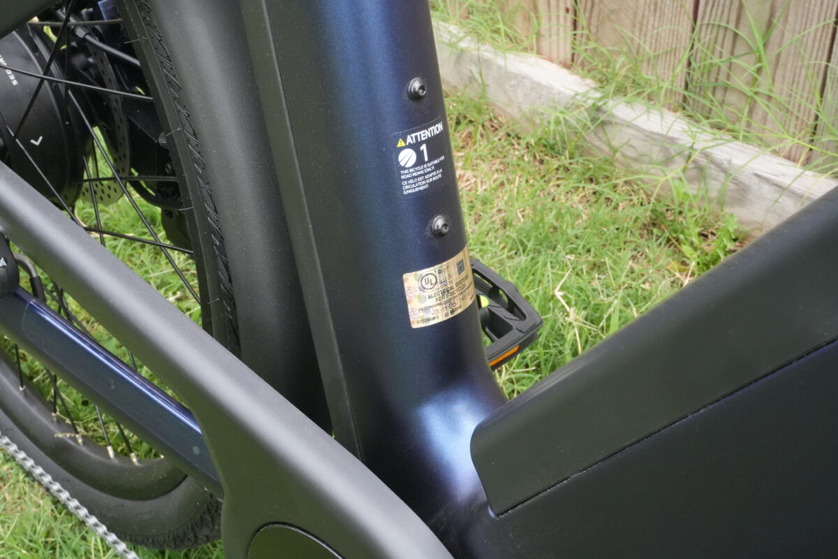 UL certification sticker on the Segway Myon.