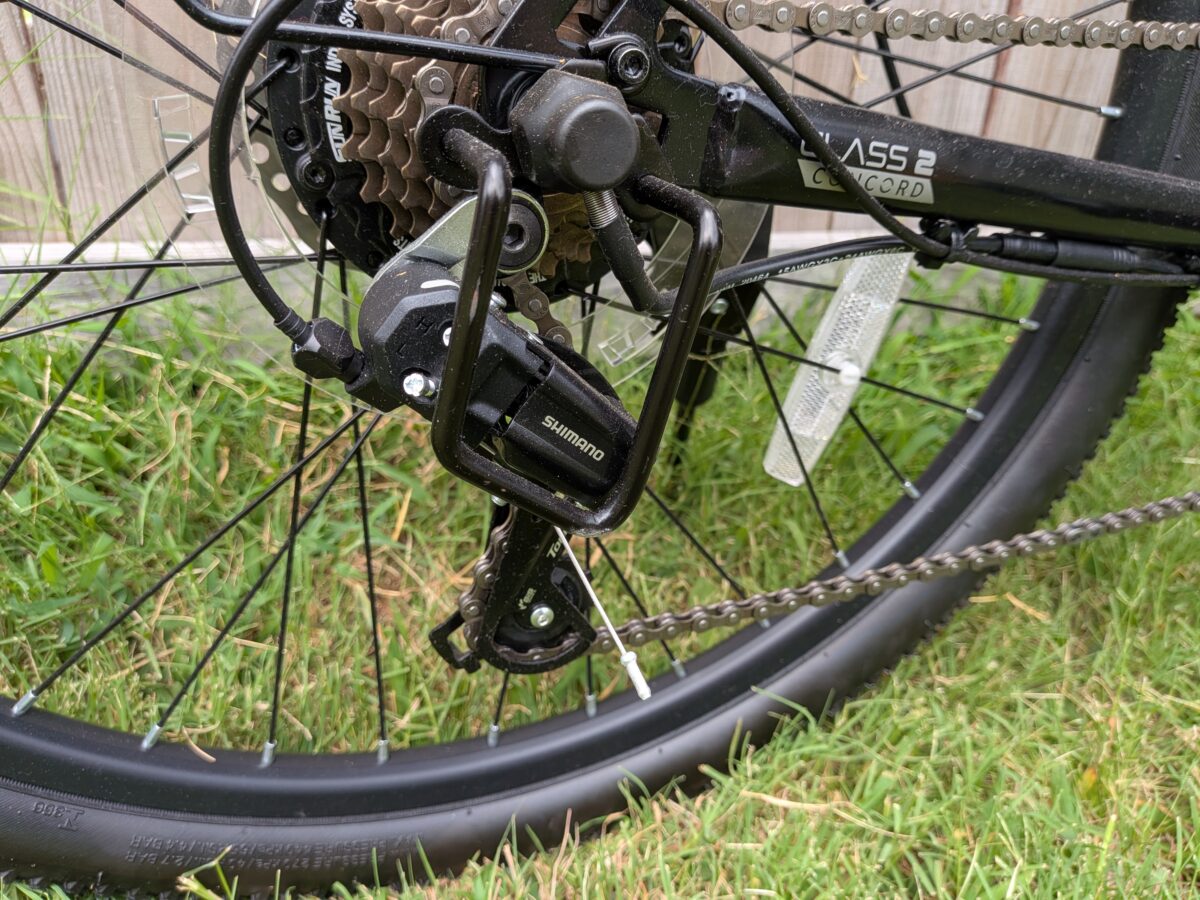 Shimano Tourney RD-TY200 rear derailleur on the Concord Commutr